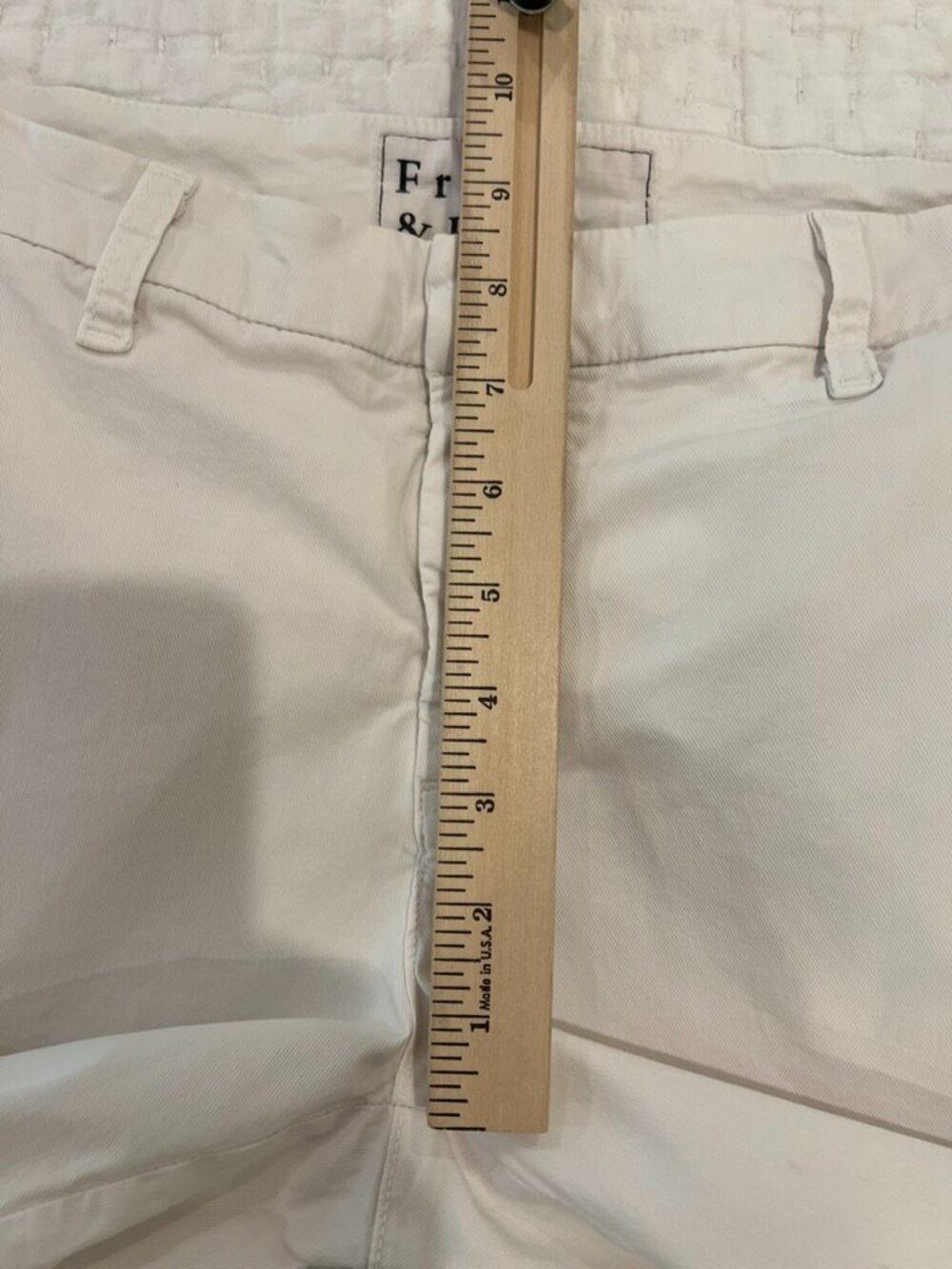 Frank Eileen Wicklow Pants Womens 10 Blackstone Chalk The Italian Chino Casual - Picture 9 of 11